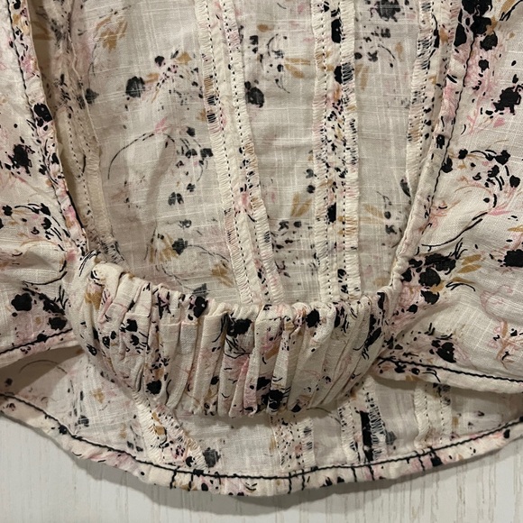Free People Floral Cream Women's Top - Picture 6 of 7